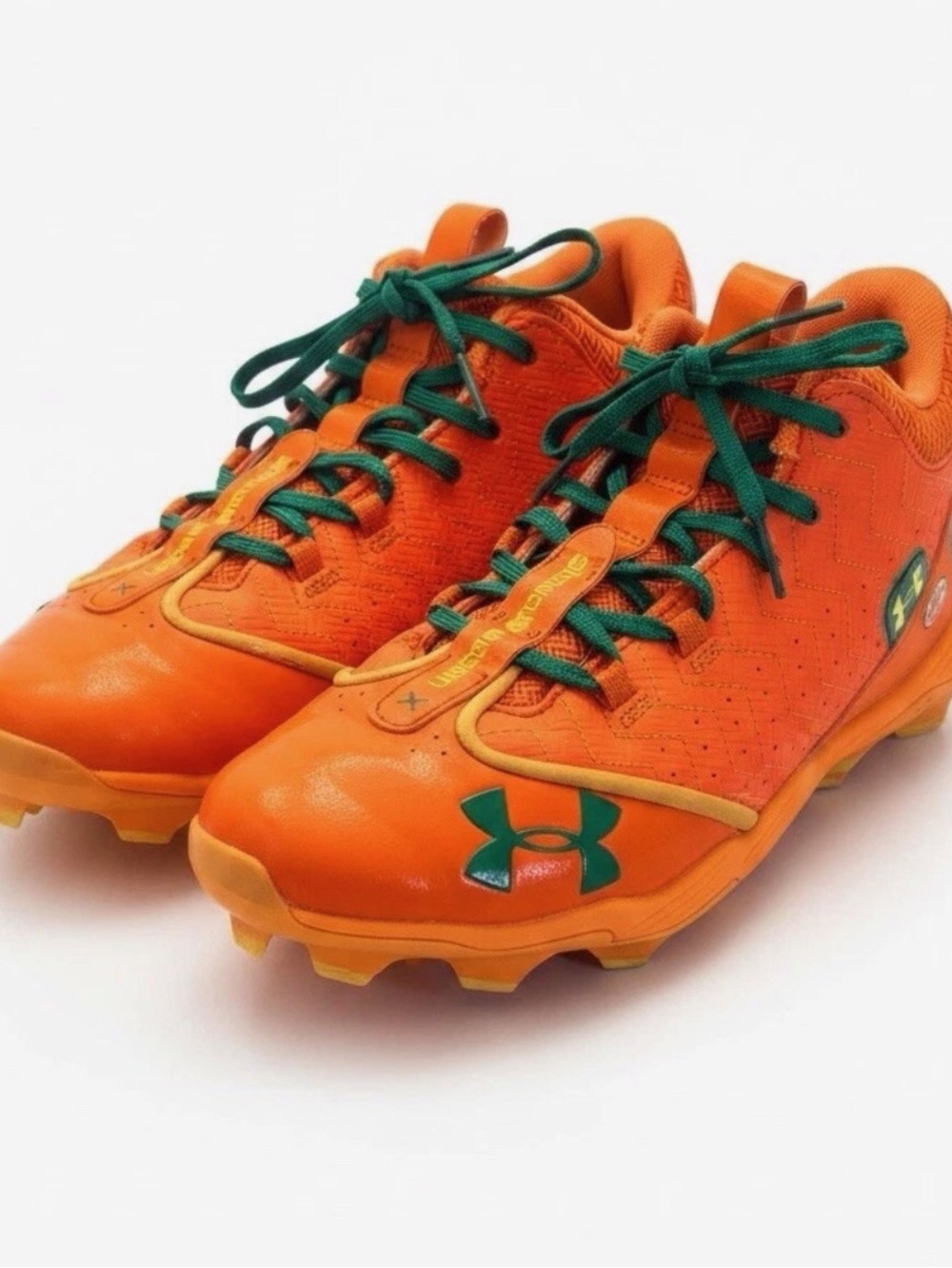 Under Armour Harper 8 Mid RM Jr Baseball Cleats Orange Youth 6Y 3028419-800